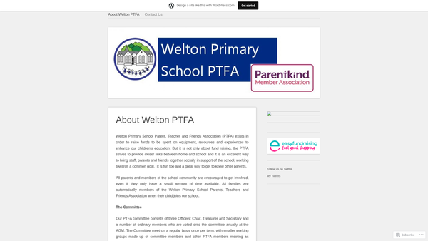 Screenshot of the Welton School PTFA website