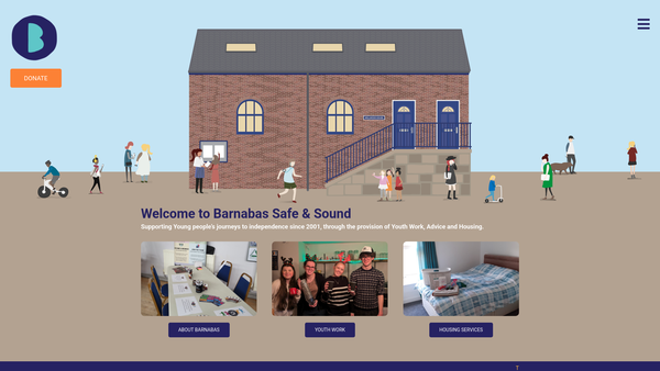 Screenshot of the Barnabas - Safe & Sound website