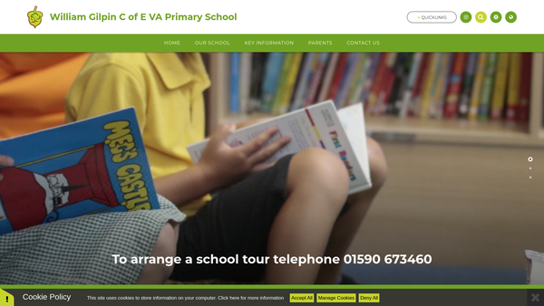 Screenshot of the Friends Of William Gilpin School website