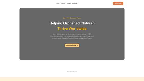 Screenshot of the Save The Orphan Please - International website