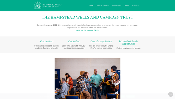 Screenshot of the The Hampstead Wells And Campden Trust website