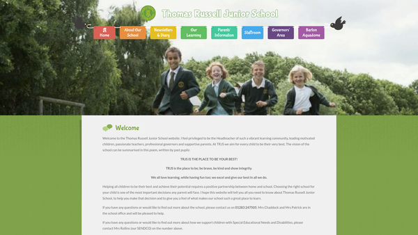 Screenshot of the Friends Of Thomas Russell Junior School website