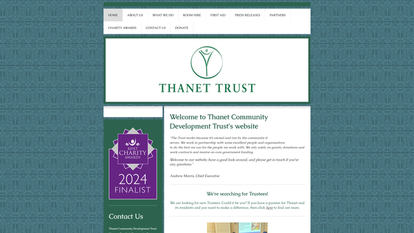 Screenshot of the Thanet Community Development Trust website