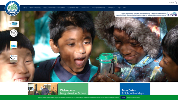 Screenshot of the Long Meadow School Fund website