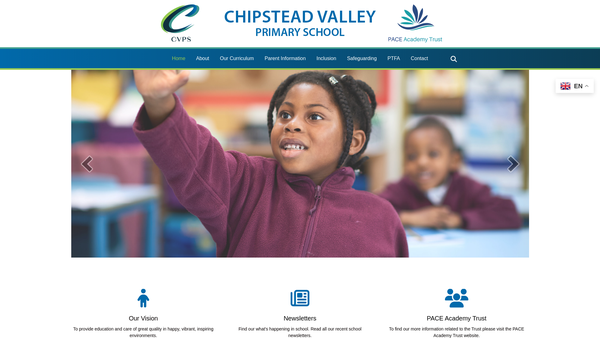 Screenshot of the Chipstead Valley Primary School - Parents Teachers Friends Association website