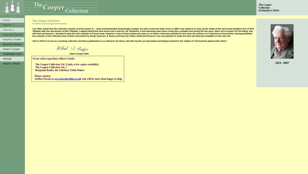 Screenshot of the Albert Cooper Music Charitable Trust website