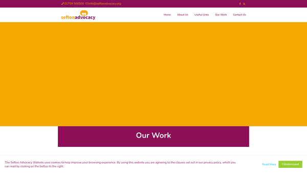 Screenshot of the Sefton Advocacy website