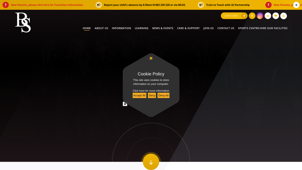 Screenshot of the Broadwater School Trust website