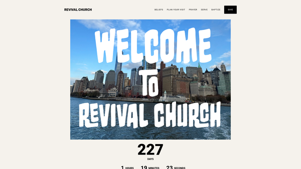 Screenshot of the The Revival Church ( Trc ) website