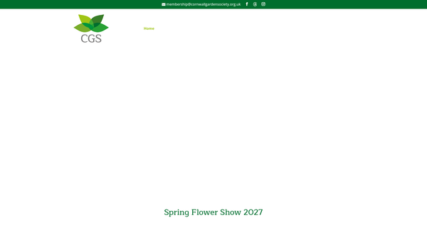 Screenshot of the The Cornwall Garden Society website