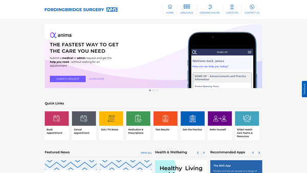 Screenshot of the Friends Of Fordingbridge Surgery website