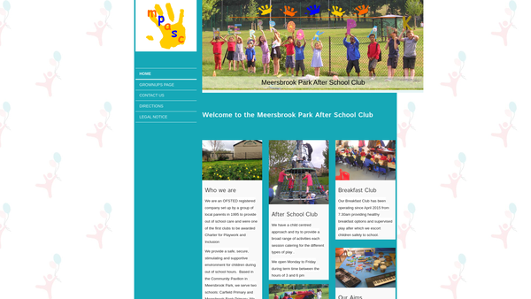 Screenshot of the Meersbrook Park After School Club website