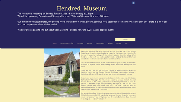 Screenshot of the East Hendred Heritage Trust website