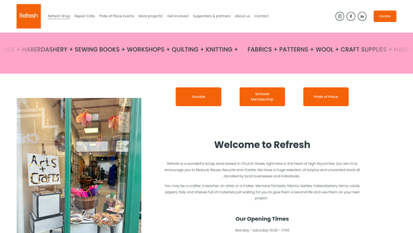 Screenshot of the The Wycombe Environment Centre Ltd website