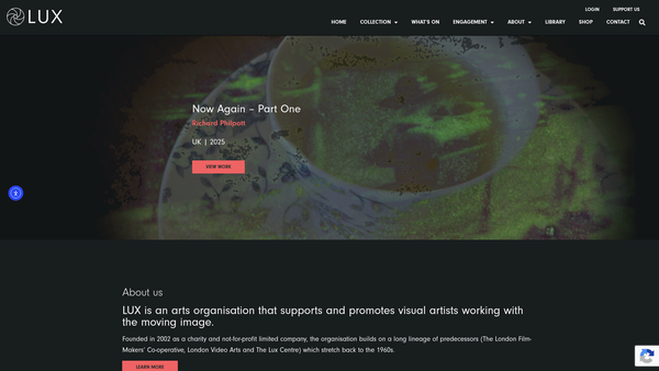 Screenshot of the Lux website