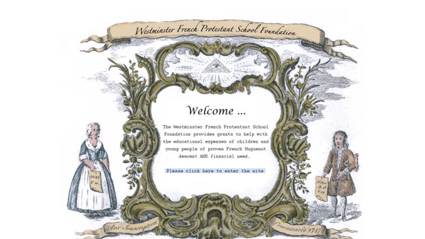 Screenshot of the Westminster French Protestant School Foundation website