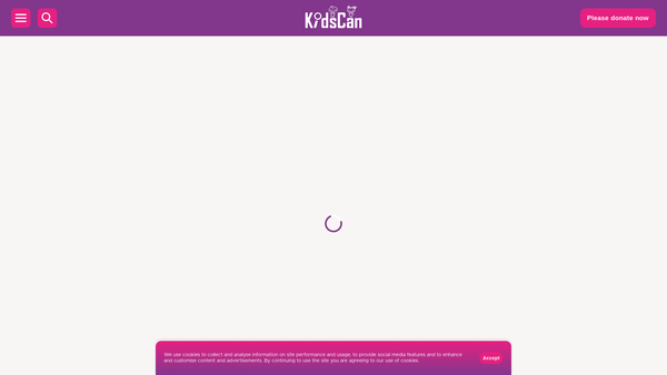 Screenshot of the Kidscan Limited website