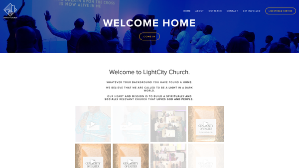 Screenshot of the Lightcity Church website