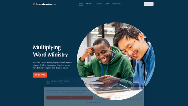 Screenshot of the The Proclamation Trust website