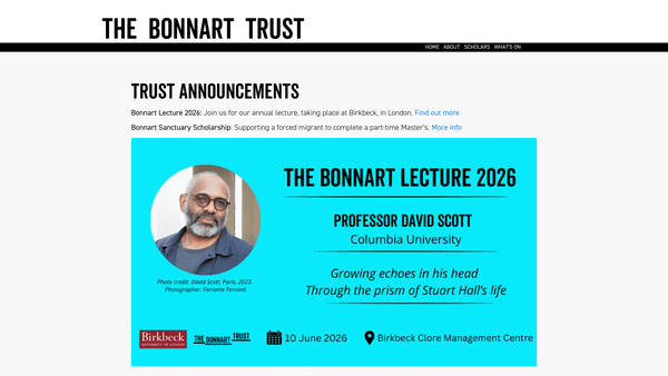 Screenshot of the Frederick Bonnart-Braunthal Trust website