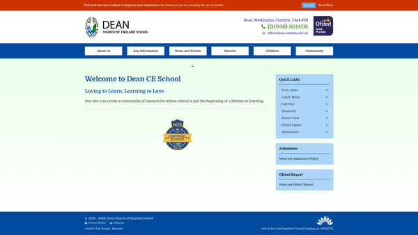 Screenshot of the Friends Of Dean School website