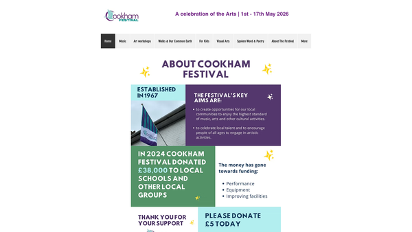 Screenshot of the The Cookham Festival website