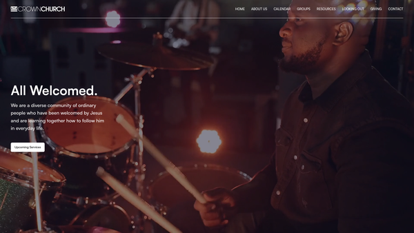 Screenshot of the The Crown Church website