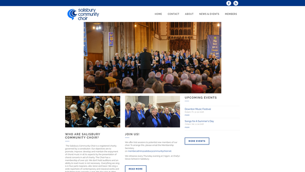 Screenshot of the Salisbury Community Choir website