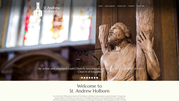 Screenshot of the St Andrew Holborn And Stafford's Charity website