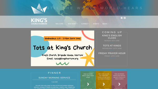 Screenshot of the King's Church Harrow website