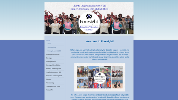 Screenshot of the Foresight North East Lincolnshire Ltd website