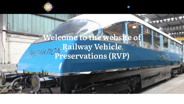 Screenshot of the Railway Vehicle Preservations Limited website