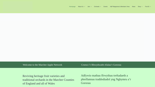 Screenshot of the Marcher Apple Network website