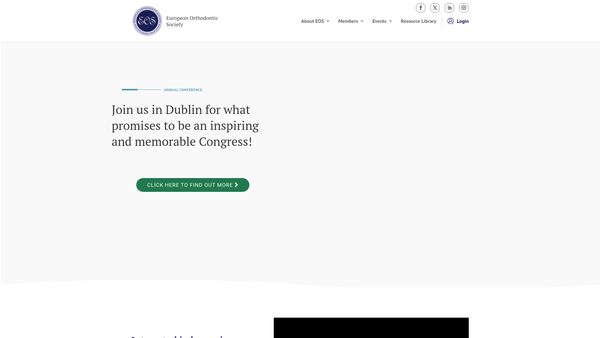 Screenshot of the European Orthodontic Society website