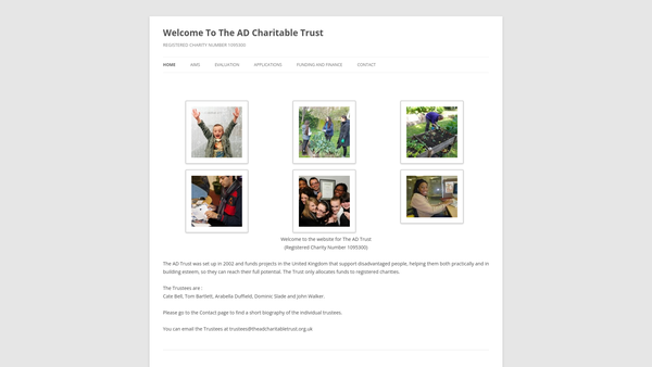 Screenshot of the The A.d. Charitable Trust website