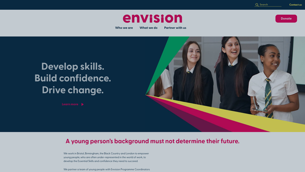 Screenshot of the Environmental Vision website