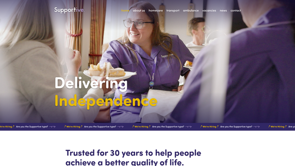 Screenshot of the Supportive Src Ltd website