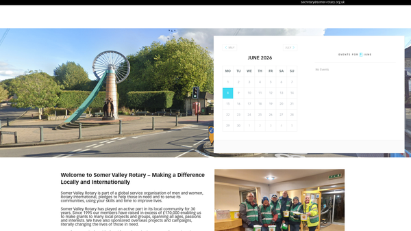 Screenshot of the Rotary Club Of Somer Valley Trust Fund website