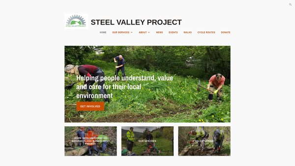 Screenshot of the The Steel Valley Project website