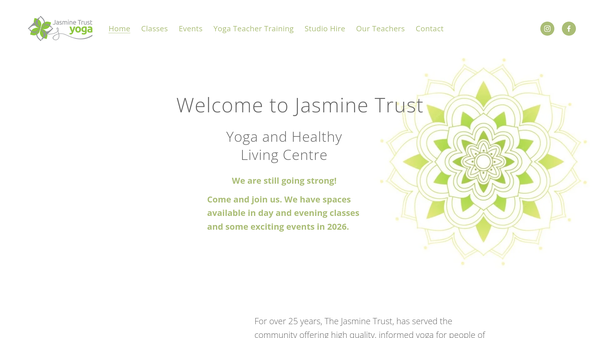 Screenshot of the The Jasmine Trust website