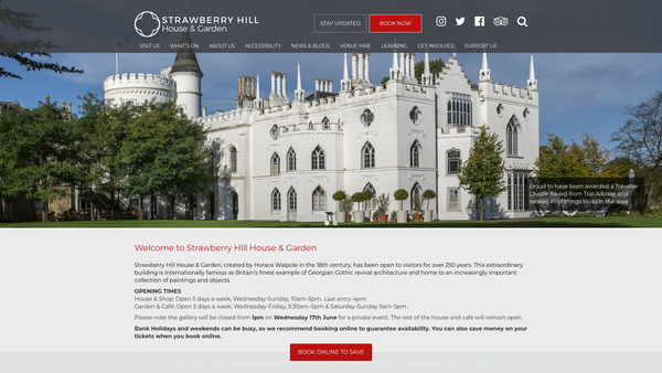 Screenshot of the The Strawberry Hill Trust website