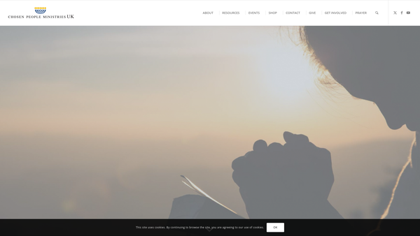 Screenshot of the Chosen People Ministries (UK) website