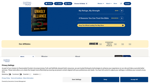 Screenshot of the Leading The Way Europe website