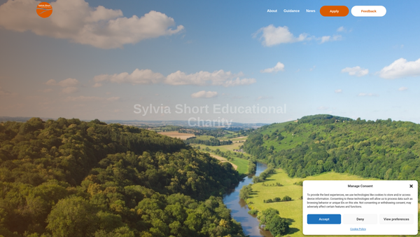 Screenshot of the The Sylvia Short Educational Charity website