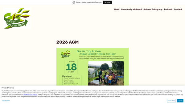 Screenshot of the Green City Action website