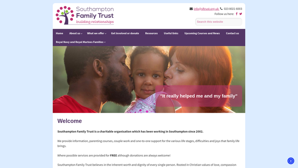 Screenshot of the Southampton Family Trust website