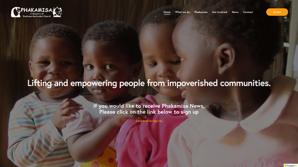 Screenshot of the Phakamisa UK website