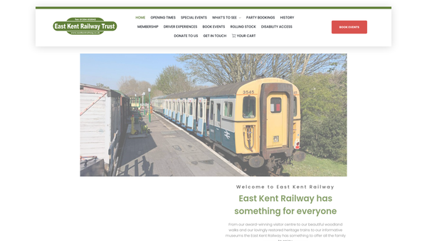 Screenshot of the East Kent Railway Trust website
