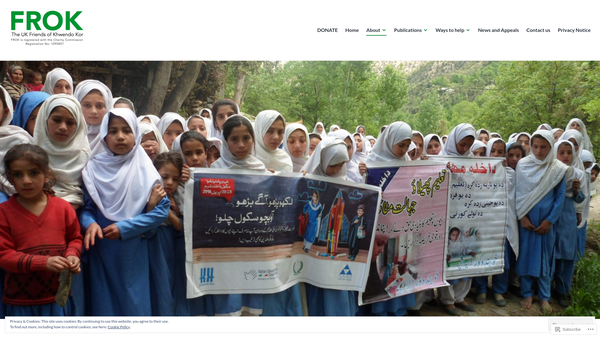 Screenshot of the UK Friends Of Khwendo Kor website