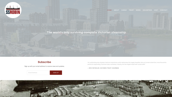 Screenshot of the Ss Robin Trust website